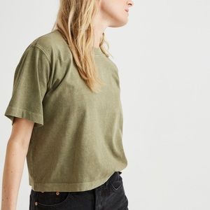 Richer Poorer Relaxed Crop Tee in Surplus Green